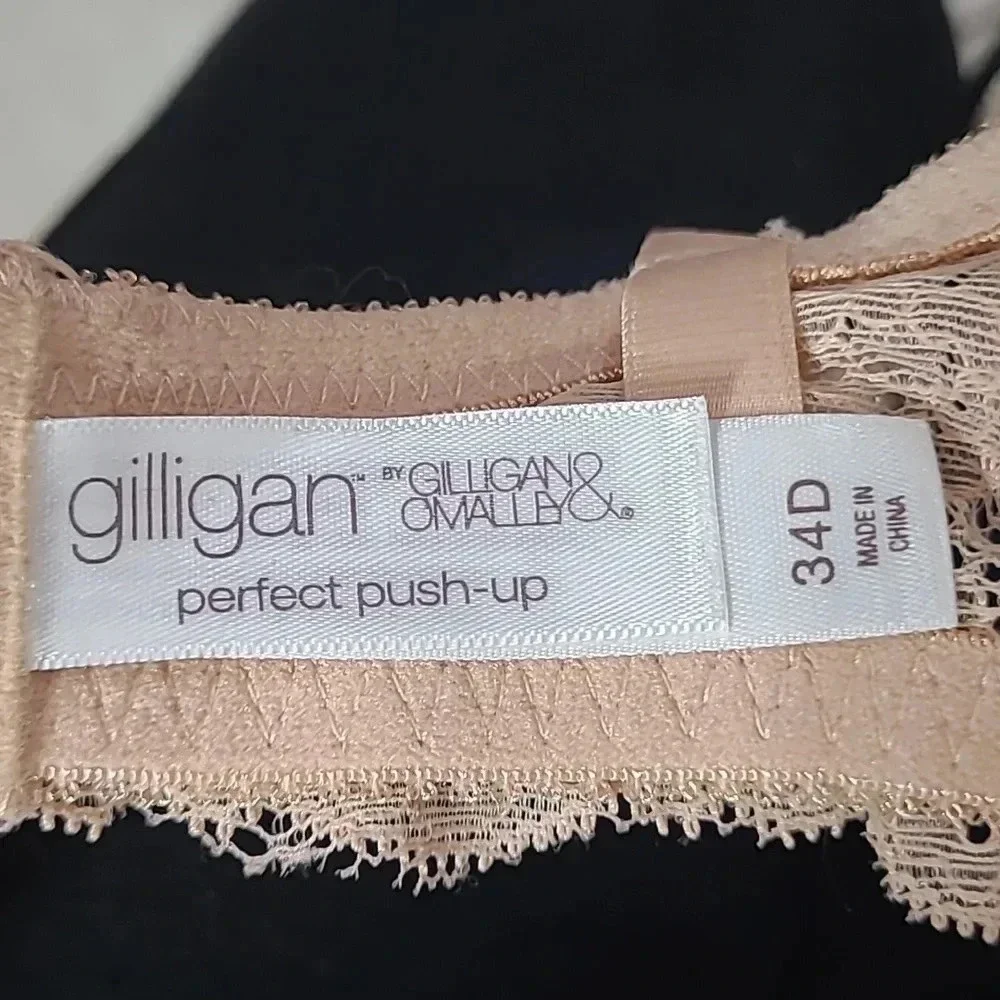 Gilligan O'Malley Perfect Push Up Padded‎ Underwire Bra 34D Nude